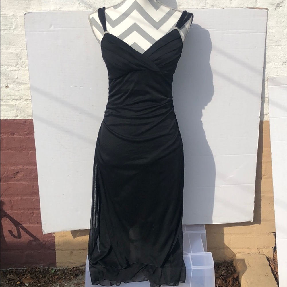 Black gown floor length black dress size 8